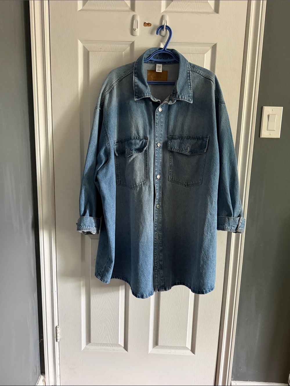 H&M &Denim Light Blue Denim Shirt Jacket